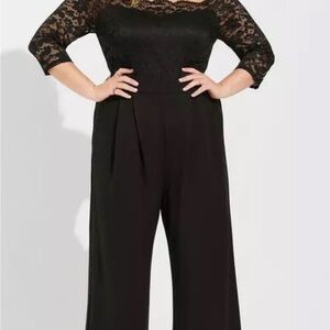 Torrid Elegant Black Lace Jumpsuit - Size 16